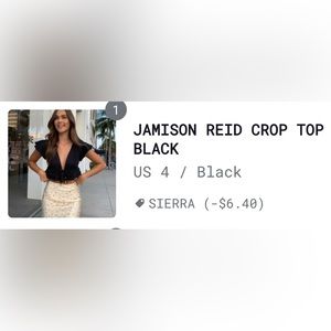 Princess Polly black crop top. Tie front.